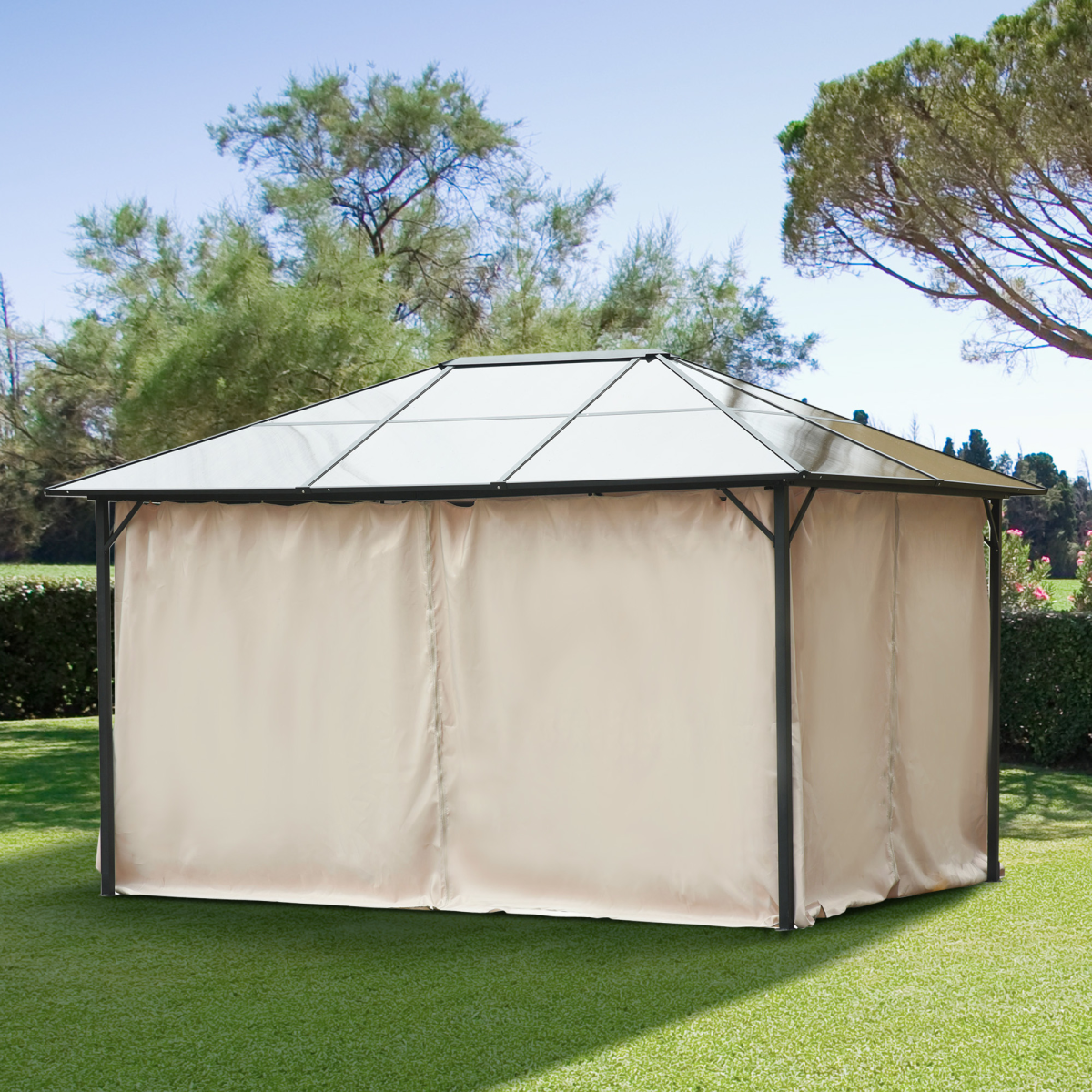 Outsunny 4-Pack Gazebo Replacement Sidewalls with Zip Fastening – Privacy Panels for 3 x 4m Gazebos