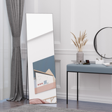 HOMCOM Full Length Mirror 160 x 48.5cm – Floor Standing or Wall Mounted Dressing Mirror, Black Aluminium Frame