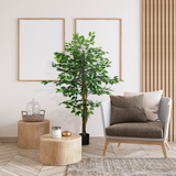 HOMCOM 150cm Artificial Ficus Tree with Nursery Pot – Low-Maintenance Indoor and Outdoor Home Decor