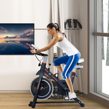 HOMCOM Exercise Bike with 8kg Flywheel, Adjustable Resistance & LCD Monitor – Quiet Home Cardio Trainer