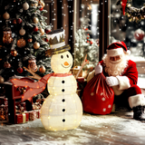 Outsunny Lighted Christmas Snowman with 78 LED Lights – Waterproof Outdoor Garden Decoration, White