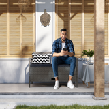 Outsunny 160L Rattan Garden Storage Bench with Cushioned Seat & Pillow Back – 2-in-1 Outdoor Seating, Grey