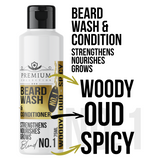 Livfragrance Beard Wash & Conditioner Blend No.1 – 2-in-1 Cleansing Beard Care, Woody, Oud and Spicy Scent
