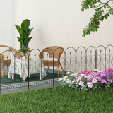 Outsunny 5 Piece Decorative Metal Garden Fencing, Border Edging with Heart Scrollwork – 305 x 81 cm, Black