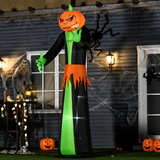HOMCOM 9ft Inflatable Halloween Pumpkin Ghost with Built-in LED Lights – Outdoor Garden Decoration
