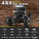 4DRC 1:12 Rock Crawler RC Off-Road Truck, 4WD with Metal Shell, LED Headlights & 2 Rechargeable Batteries