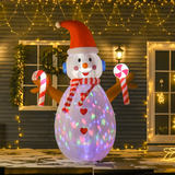 HOMCOM 8ft Christmas Inflatable Snowman with Candy and Rotating Lights – Indoor Outdoor Festive Decoration