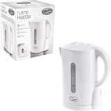 Quest 1L Cordless Jug Kettle with Overheat Protection & Cord Storage – Spout Filter, White