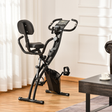 HOMCOM 2-in-1 Folding Exercise Bike with 8 Resistance Levels, LCD Monitor & Pulse Sensor – Upright, Recumbent, Black