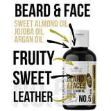 LIVFRAGRANCE Beard & Face Oil Blend No.5 50ml – Fruity, Sweet Leather & Woody Scent with Argan & Jojoba