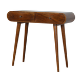 Artisan Furniture Chestnut London Console Table with 2 Drawers – Nordic Style Legs, Solid Mango Wood, Dark Brown