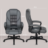 High Back Faux Leather Executive Office Chair with Tilt and Padded Armrests – Charcoal Grey