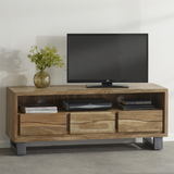 Baltic Live Edge Media Unit – Solid Wood TV Stand with Storage for Consoles and Media Devices