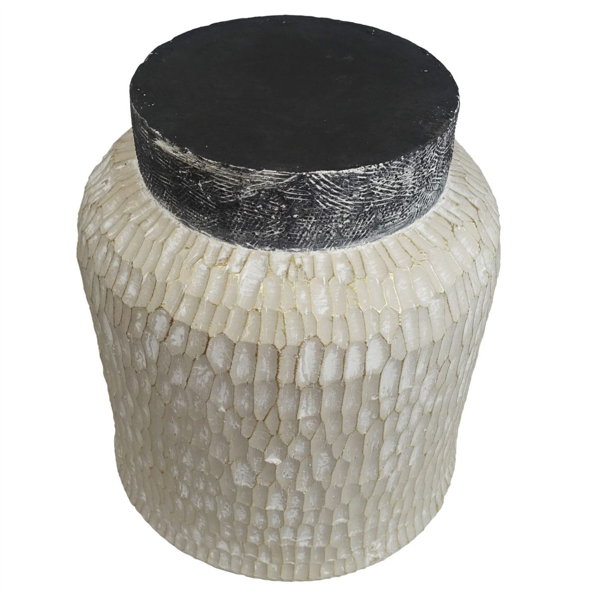 32cm x 29cm Brushed Gold Stone Effect Planter Composite Plant Pot