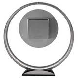 Widdop Round Silver Mantel Clock with Roman Dial and Glass Panel – Traditional Quartz Timepiece