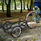 HOMCOM Folding Bike Cargo Trailer with Hitch & Steel Frame – Extra Carrying Capacity, Black