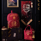 Warner Bros Harry Potter Alumni Lunch Bag – Gryffindor Red Velvet with Embroidered Crest & Gold Zip