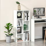 HOMCOM Seven-Cube Bookcase with Anti-Tipping Straps – Open Bookshelf Display Cabinet, White