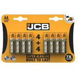 JCB Super Alkaline AA Batteries, 8 Pack – Long-Lasting Power for High and Medium Drain Devices