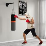 SPORTNOW Adjustable Punch Bag Wall Bracket, 5 Lengths, Steel with 360° Swivel Hook – Boxing Training, Black