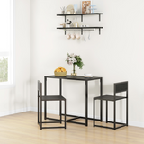 HOMCOM 3 Piece Metal Frame Dining Table & Stool Set – Compact Kitchen Dining for Two, Black