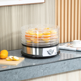 HOMCOM 5-Tier Food Dehydrator with 250W Motor, Adjustable Temperature and Stainless Steel Trays – Silver