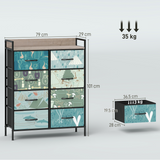 4-Drawer Storage Cabinet with Patterned Drawer Fronts – Decorative Storage for Living Room & Hallway