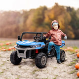 HOMCOM 12V Two-Seater Kids Electric Ride-On Truck with Electric Bucket, Remote Control & LED Lights – Blue