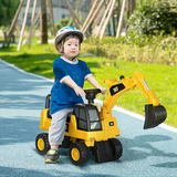 HOMCOM CAT Licensed Kids Ride-On Digger with Controllable Shovel and Under-Seat Storage – For 1-3 Years