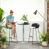 HOMCOM Height Adjustable Round Bar Table with 360° Swivel Top and Chrome Steel Frame – Kitchen & Dining, Black