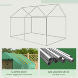 Walk-in Greenhouse with Roll-up Door & Mesh Windows – Galvanised Steel Frame Grow House, 200 x 300 x 200cm, Green