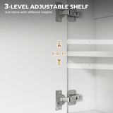 Wall Mounted Bathroom Mirror Cabinet with Soft-Close Doors & Adjustable Shelf – Storage Cupboard, White