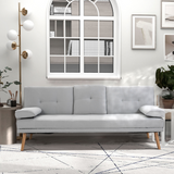 HOMCOM Scandi 3 Seater Sofa Bed with Adjustable Recline & Fold-Down Middle Table – Metal Frame Guest Bed