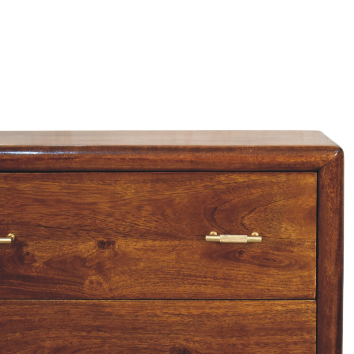Artisan Furniture Solid Wood Regency 3 Drawer Chest with Brass Handles – Bedroom and Hallway Storage, Dark Brown