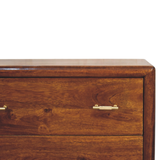Artisan Furniture Solid Wood Regency 3 Drawer Chest with Brass Handles – Bedroom and Hallway Storage, Dark Brown