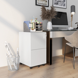 Vinsetto 2-Drawer Steel Filing Cabinet with Lock, Hanging Bars and Wheels – Letter, A4 and Legal