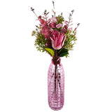 Leaf Protea Sugarbush Artificial Flower Stem with Silk Petals and Wired Stem – 65cm Home Decor, Pink