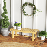 Outsunny 2-Seater Solid Fir Wood Garden Bench – Weather Resistant Outdoor Patio Seat with Foot Rest
