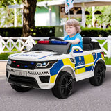 HOMCOM 12V Kids Electric Ride-On Police Car with Remote Control, Siren and Bluetooth – For 3-6 Years
