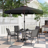 Outsunny 5-Piece Garden Dining Set with Tempered Glass Table and 4 Mesh Chairs – Patio Furniture, Grey