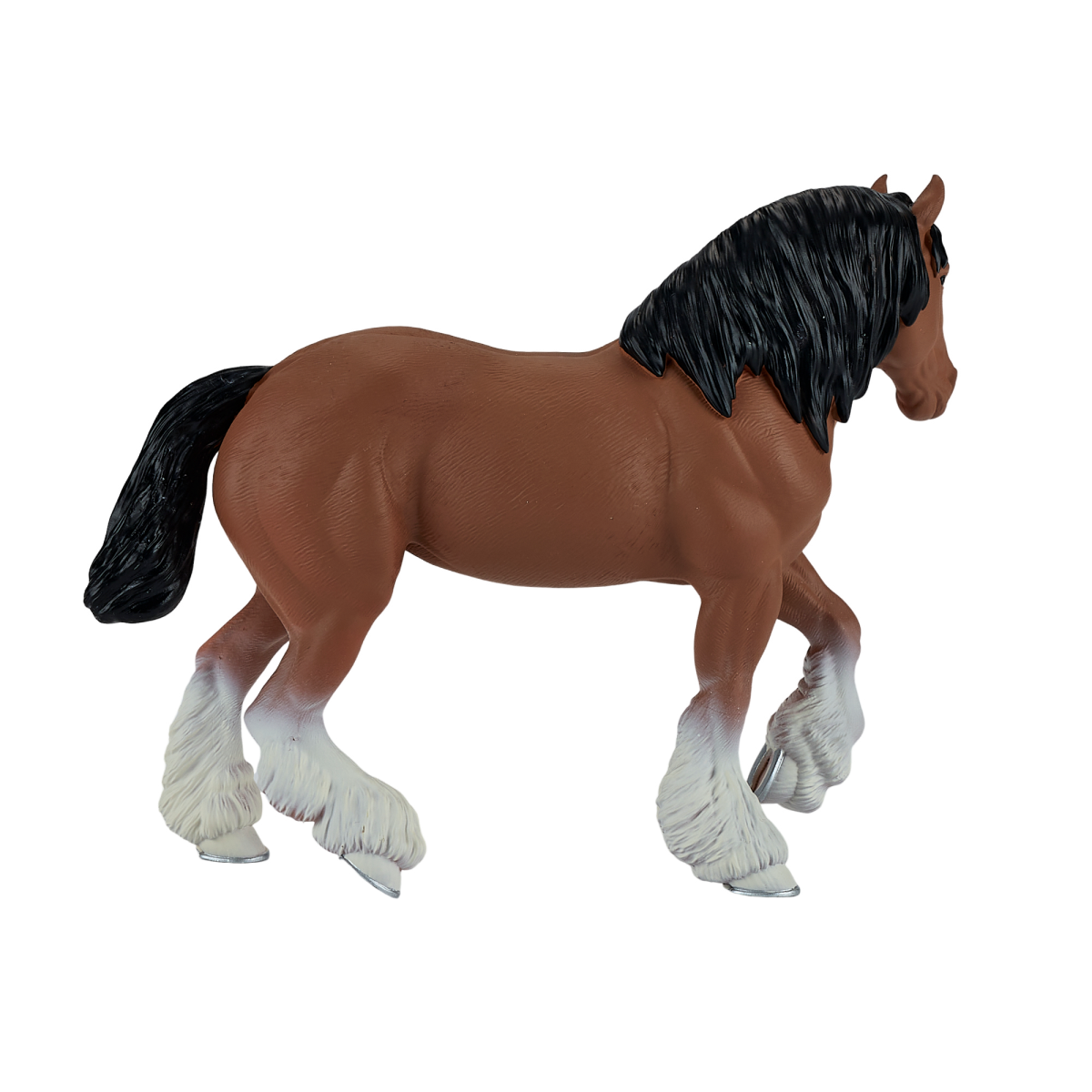 Mojo Clydesdale Horse Figurine in Brown – Hand-Painted Realistic Horse Model