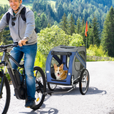 Pet Bicycle Trailer with Hitch Coupler & Mesh Windows – Water-Resistant Dog Bike Carrier, Blue