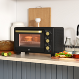 HOMCOM 16L Countertop Mini Oven with Adjustable Temp & Timer, 1400W – Compact Bake, Toast and Grill, Black