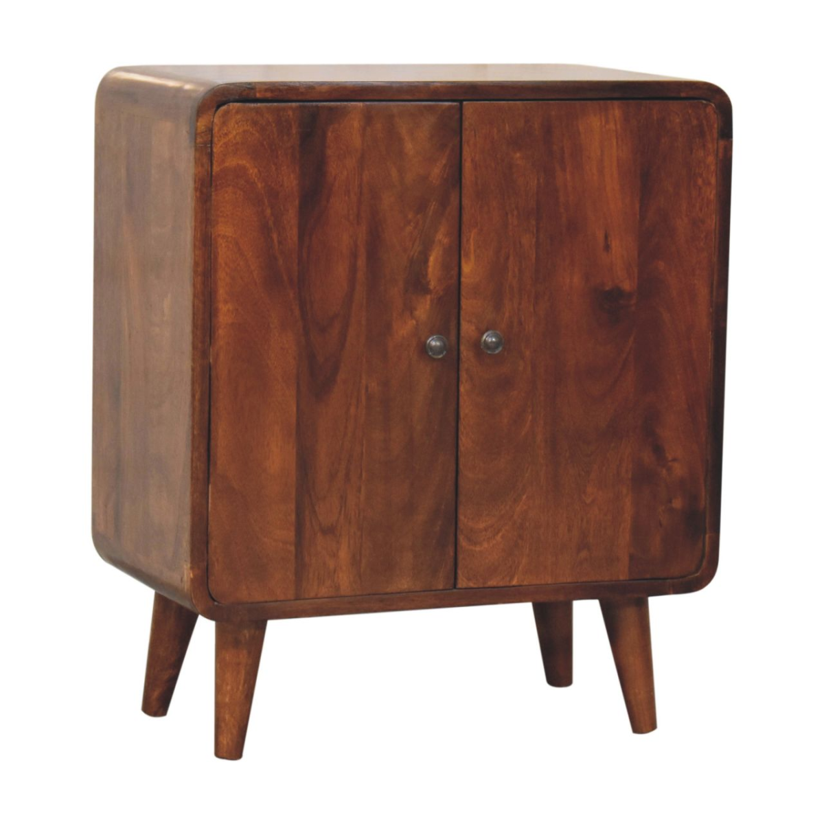 Artisan Furniture Mini Classic Chestnut Cabinet – Solid Mango Wood, 2 Doors & 2 Internal Shelves, Brown