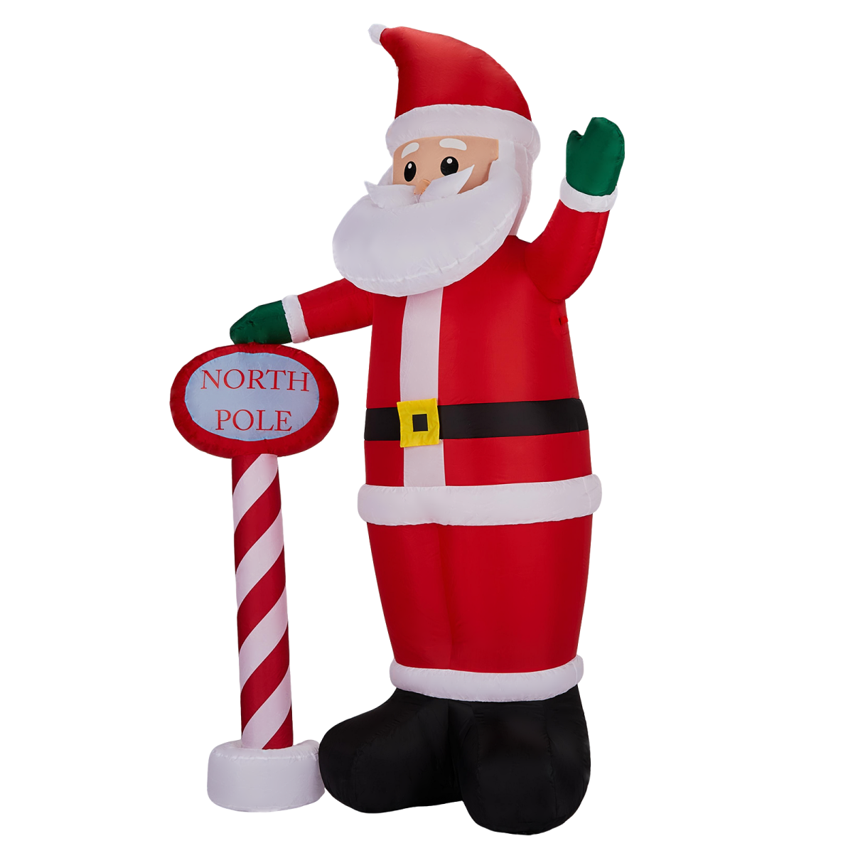 2.45m Inflatable Christmas Santa with North Pole Sign and LEDs – Outdoor Garden Decoration