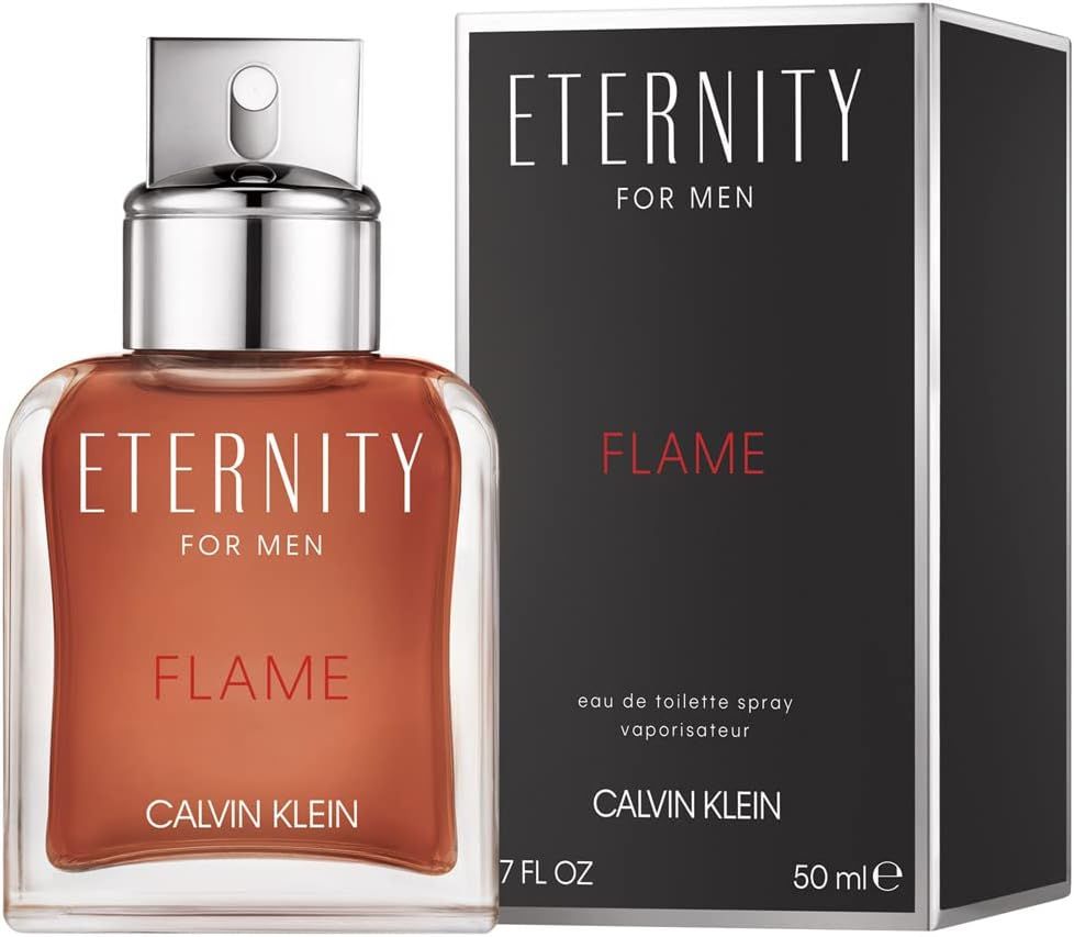 Calvin Klein Eternity Men Flame Eau de Toilette Spray 50ml – Fresh & Citrus, Aromatic Fragrance for Men