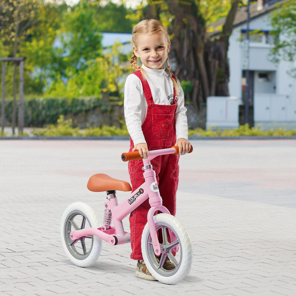 HOMCOM Kids Balance Bike with Adjustable Seat and Non-Slip Tyres – No-Pedal Learning Bike for Ages 2-5