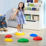 ZONEKIZ 6-Piece Balance River Stones Set with Non-Slip Mats – Kids Stepping Stones for Ages 3–8, Multicoloured