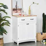 Kitchen Cupboard Storage Cabinet with Two Drawers & Adjustable Shelf – Kitchen and Dining Room Storage