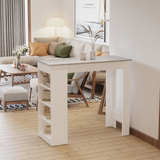 HOMCOM Bar Table with 4-Tier Side Shelves – Compact Kitchen Dining Table, Grey